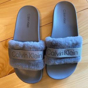Calvin Klein slide slippers, size 7